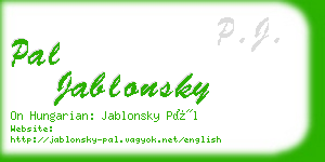 pal jablonsky business card